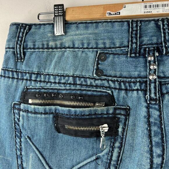 Robins Jean Straight Born To Be Wild Loose Straight Made In USA 38x33 - Picture 6 of 9